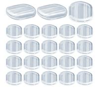Lot de 60 coussinets transparents en silicone souple anti-douleur pour boucles d'oreilles à clipser 12 x 14 mm