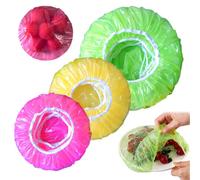 Lot de 60 couvercles de bol en plastique élastiques réutilisables pour bols alimentaires, pain, levain