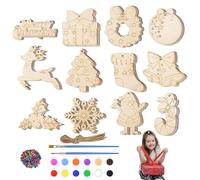 Lot de 60 décorations de Noël en bois pour travaux manuels et décorations de Noël en bois qui créent un kit pour la fête de plafond du festival de cheminée