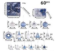 Lot de 60 décorations de sapin de Noël en forme de donut à suspendre avec motif peint pour décoration de sapin saisonnier et lieux de fête (style 4)
