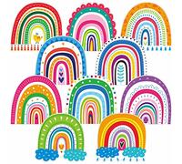 Lot de 60 découpes Arc-en-Ciel, 10 Motifs colorés pour Tableau d'affichage effaçable avec découpes de Film Pet, Bricolage, Fournitures de fête de Printemps et d'été pour Tableau Blanc, étudiant