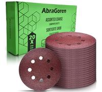 Lot de 60 disques abrasifs 125 mm pour ponceuse orbitale - Disques fins mixtes (P120, P180, P240) - Crochet et boucle avec 8 trous