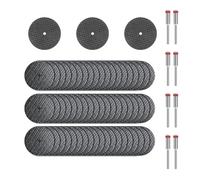 Lot de 60 disques de coupe pour Dremel - Mini roues de coupe en métal haute vitesse pour outils rotatifs, comprend 8 mandrins durables de 3 mm pour travaux de précision et projets de bricolage