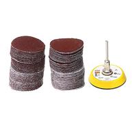 Lot de 60 disques de ponçage à grain mixte de 50 mm avec support et adaptateur pour perceuse pour le polissage du bois, du métal, de la pierre artificielle.