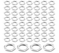 Lot de 60 Écrous Bas M10 Hexagonaux, Contre Écrous 6 Pans à Filetage Métrique Din 13-5 en Acier Zingué, Haute Résistance et Anticorrosion, Idéal pour Assemblages Mécaniques Automobiles Constructions