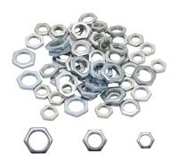 Lot de 60 écrous hexagonaux M8 M10 M12 Filetage fin Écrou plat galvanisé pour salle de bain cuisine meubles lampes