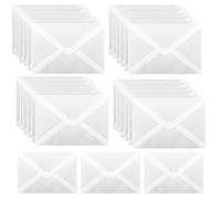 Lot de 60 enveloppes carrées transparentes - Format B6 - 12,5 x 18,5 cm - Pour invitations, mariage, anniversaire, cartes de vœux