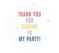 Lot de 60 étiquettes autocollantes colorées « Thank You for Coming to My Party » - 5,1 cm - Imperméables pour mariage, fête prénuptiale, fête prénatale