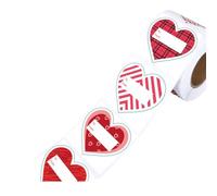 Lot de 60 étiquettes autocollantes en forme de cœur 5,1 x 5,8 cm pour enveloppes, boîtes cadeaux, cartes de Saint-Valentin, sacs à bonbons, expression d'amour
