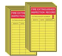 Lot de 60 étiquettes autocollantes mensuelles pour extincteur - 7,6 x 12,7 cm - Entretien annuel - Étiquettes de recharge et d'inspection - Jaune