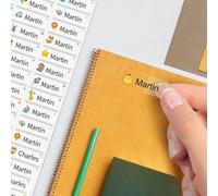 Lot de 60 étiquettes imperméables personnalisées pour bouteilles d'eau, boîtes à déjeuner, crayons, sacs à dos, fournitures scolaires