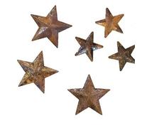 Lot de 60 étoiles rustiques vintage en métal rouillé pour loisirs créatifs, décoration murale de ferme, maison, Noël, Halloween, décoration de fête - 25 mm et 50 mm
