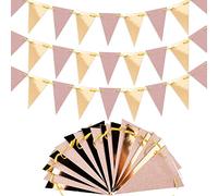 Lot de 60 fanions triangulaires en papier pailleté de 12 m - 9,5 x 14 cm