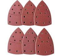 Lot de 60 Feuilles Abrasives, Papier de Ponçage Triangles 11 Trous 40 60 80120 180 240 Idéal pour Ponceuse Multifonction