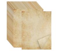 Lot de 60 feuilles de papier à lettre A4 - Imprimées des deux côtés - Pour calligraphie - Papier d'impression vintage - Pour invitation, certificat, correspondance, lettres, scrapbooking, anniversaire