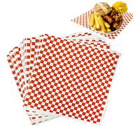 Lot de 60 feuilles de papier cadeau de qualité alimentaire, 27,9 x 25,4 cm, papier à sandwich résistant à la graisse, papier d'emballage ciré pour hamburgers, gâteaux, frites