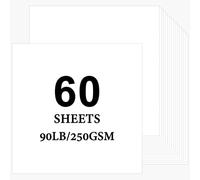 Lot de 60 feuilles de papier cartonné blanc double face, 30,5 x 30,5 cm, papier de construction en vrac, 250 g/m², fournitures de scrapbooking pour loisirs créatifs, fabrication de cartes Cricut
