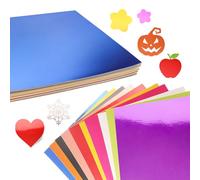 Lot de 60 feuilles de papier cartonné métallique mélangé, 21,6 x 27,9 cm, 250 g/m², feuille d'aluminium de qualité supérieure et finition miroir, papier cartonné épais et scintillant - Couleurs