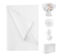 Lot de 60 feuilles de papier de soie blanc - 70 x 50 cm - Format Tikplus - Pour emballer - Papier transparent - Pour créer des pompons, des fleurs en papier, une décoration de table