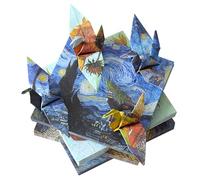 Lot de 60 feuilles de papier origami double face - 20 x 20 cm - Carrées - 12 feuilles de papier d'art coloré - Motif floral - Papier origami pour bricolage et décoration