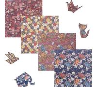 Lot de 60 feuilles de papier pliable pour origami - Motif différent - Papier japonais - 14,5 x 14,5 cm - Double face - Pour art et projets d'artisanat
