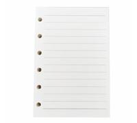 Lot de 60 feuilles de rechange lignées A7 à 6 trous, en PVC, design rechargeable, étanche et résistant à la poussière, pour étudiants, réunions