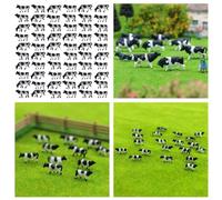 Lot de 60 figurines de vache à l'échelle N, idéales pour les modèles réduits de chemin de fer et le design, fabriquées en plastique