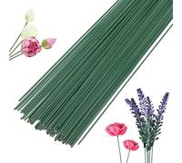 Lot de 60 Fil de Fleurs Vert, Tige Fleur Artificielle 30 cm Tiges De Fil Fer Pour Fleurs Diametre 2mm, Fil Floral Stem Wires Tige Metal Fleur pour Fleurs Artificielles, Couronne, Bouquet