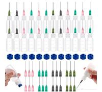 Lot de 60 flacons applicateurs de colle, flacons compte-gouttes en plastique compressibles de 30 ml avec pointe aiguille émoussée 14 GA, 16 GA, 18 GA, 20 GA, pour applications de colle, de paperolles
