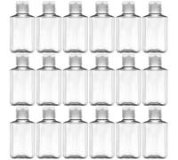 Lot de 60 flacons vides pour désinfectant pour les mains, octogonales en plastique avec bouchon à rabat, capacité de 60 ml pour liquides, design transparent, pour voyage, maison et bureau