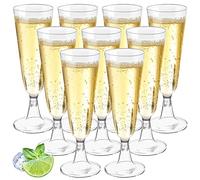 Lot de 60 flûtes à champagne réutilisables en plastique de 150 ml, pour fête et mariage