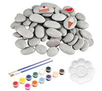 Lot de 60 galets à peindre, pierres plates à peindre, pierres plates pour peinture, pierres de rivière, pierres plates à peindre, pierres plates à peindre, pierres de bricolage pour peinture colorée