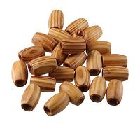 Lot de 60 grandes perles d'espacement en bois, 30 x 20 mm, perles tubulaires ovales avec grand trou de 10 mm