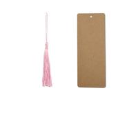 Lot de 60 marque-pages vierges en papier kraft avec pendentif pompon coloré pour projets de bricolage