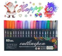 Lot de 60 marqueurs à paillettes de couleurs magiques pour filles de 4 à 12 ans, marqueurs scintillants pour scrapbooking, art, dessin, cartes cadeaux, décoration à faire soi-même
