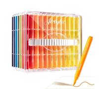 Lot de 60 marqueurs acryliques à pointe pinceau pour tissu - Fournitures scolaires à séchage rapide pour artistes, adultes, étudiants, dessin, coloriage, fenêtre, bois, tissu, verre de roche