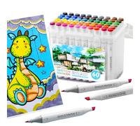 Lot de 60 marqueurs de couleur avec double pointe - Outils de croquis - Marqueurs d'art - Pour le bricolage - Utilisation de têtes fines et de brosse qui ne sont pas bon marché pour les illustrations