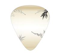 Lot de 60 médiators personnalisés en bambou et fleurs de cerisier - Imprimé zen - Pour guitare, basse, ukulélé - Cadeaux pour homme et femme