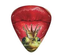 Lot de 60 médiators personnalisés pour guitare, basse, ukulélé, motif lèvres rouges « Getting Ready To Kiss A Frog »