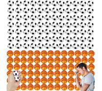 Lot de 60 Mini Ballon Football+miniballes de Basket de 5cm - Mini balles de Basketball Anti-Stress - pour Enfants, école, Carnaval, récompense, fête, Cadeau pour Enfants et Adultes (60)