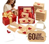 Lot de 60 mini cartes vierges et enveloppes pour lui/elle, cartes de notes avec enveloppes, carte de message romantique pour couples, lettres d'amour, cadeaux de Saint-Valentin, ensemble souvenir