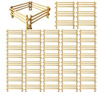 Lot de 60 mini clôtures de ferme pour enfants - Accessoires de clôture corral - Pour la ferme - Bricolage - Pour cheval - Fournitures de décoration (jaune)