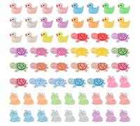 Lot de 60 Mini Figurines Animaux Lumineuses, Petit Tortues Canards Grenouilles en Résine, Figurines Mixtes de Miniature Animaux pour Jardin Décoratif, Paysage Miniature, Maison de Poupée