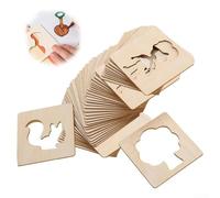 Lot de 60 modèles de peinture carrés en bois avec noyau intérieur pour dessin, coloriage et projets artistiques fabriqués à partir de bois naturel avec des bords de coupe précis