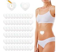 Lot de 60 patchs à l'huile de ricin pour nombril, en forme de cœur, huile de ricin, pansements pour nombril, idéal pour les déplacements, le bureau, la maison et l'école, comme cadeau (7,7 cm)