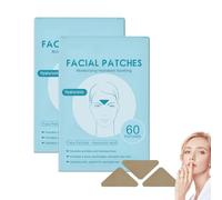 Lot de 60 patchs faciaux pour le visage, anti-rides - Avec hyaluronique - Hyaluron pour peaux normales à sèches