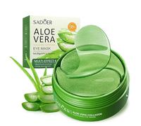 Lot de 60 patchs pour les yeux à l'aloe vera - Contre les cernes - Avec acide hyaluronique et collagène et extrait d'aloe vera, coussinets pour les yeux contre les rides, poches sous les yeux