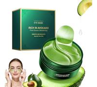Lot de 60 patchs sous les yeux, masque pour les yeux à l'avocat, masque au collagène pour les cernes, les poches, les rides et ridules, soin hydratant et apaisant anti-âge pour homme et femme