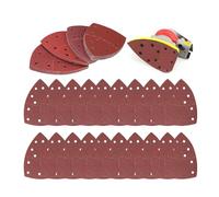 Lot de 60 patins de ponçage à crochet et boucle assortis grains 40/60/80/120/180/240 avec 11 trous, papier de verre pour souris compatible avec ponceuse multifonction PSM 100A/200 AES/PSM 18 (couleur