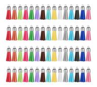 Lot de 60 pendentifs à glands, mini glands, porte-clés, bricolage, décorations en cuir, accessoires artisanaux, pour sacs de téléphone portable, marque-page